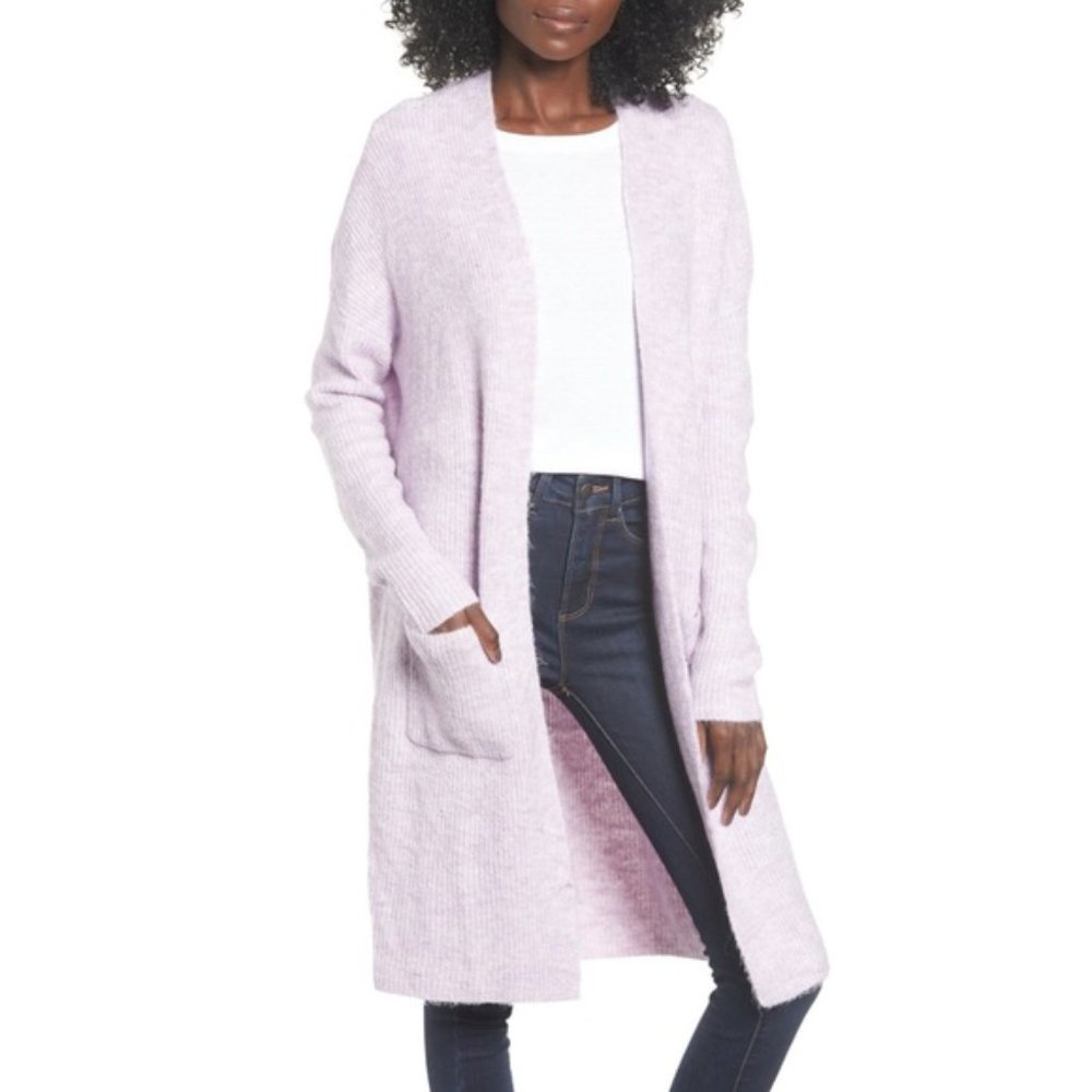 Leith Midi Open Cardigan Purple